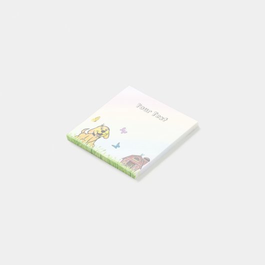 Moderne boerderijdier hond regenboog kinderen post-it® notes (Schuin)