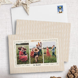 Moderne boerderijhuis Kerst fotokaart Feestdagenkaart