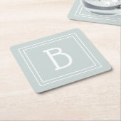 Moderne boerenorganisatie Monogrammed Green & Whit Kartonnen Onderzetters (Schuin)