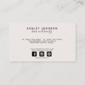 Moderne boesdoorspoeling en horizontaal zwart visitekaartje (Achterkant)