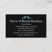 Moderne boetiek Aqua en zwart Girly Ribbon Visitekaartje (Achterkant)