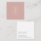 Moderne bogen-Logo en -monogram in de Floral Vierkante Visitekaartje (Voorkant / Achterkant)