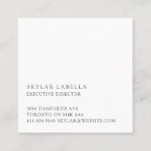 Moderne bogen-Logo en -monogram in de Floral Vierkante Visitekaartje (Achterkant)