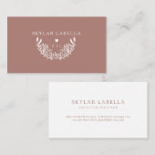 Moderne bogen-Logo en -monogram in de Floral Visitekaartje (Voorkant / Achterkant)