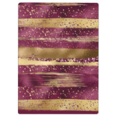 Moderne bogundy, gouden borstelstrokken en monogra klembord (Achterkant)