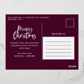 Moderne bogungnige foliage elegante foto Kerstmis Folie Feestdagen Briefkaart (Achterkant)