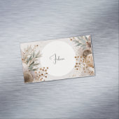 Moderne Boheemse aardse gedroogde botanische Magnetisch Visitekaartje (Voorbeeld)