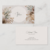 Moderne Boheemse aardse gedroogde botanische Visitekaartje (Voorkant / Achterkant)