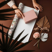 Moderne Boheemse Aquarel Boho Bloemige Bruiloft Cadeaupapier
