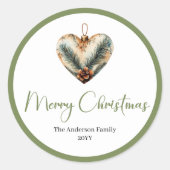 Moderne Boheemse Aquarel Kerst Favor Sticker (Voorkant)