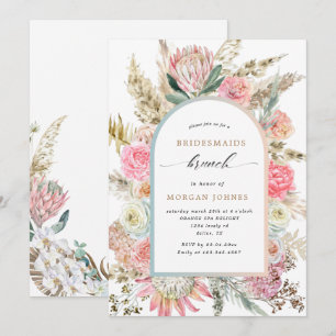 Moderne Boheemse Bloemen Bruidsmeisjes Brunch Invi