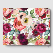 Moderne Boheemse bloemenbruiloft Gastenboek (Achterkant)