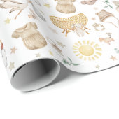 Moderne Boheemse gedempte babykleding speelgoed ki Cadeaupapier (Rol Hoek)