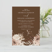 Moderne Boheemse Herfst of Zomer Bloemen Bruiloft Kaart (Staand voorkant)