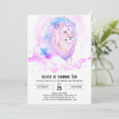 Moderne Boheemse Leeuw Verjaardag Kaart (Staand voorkant)