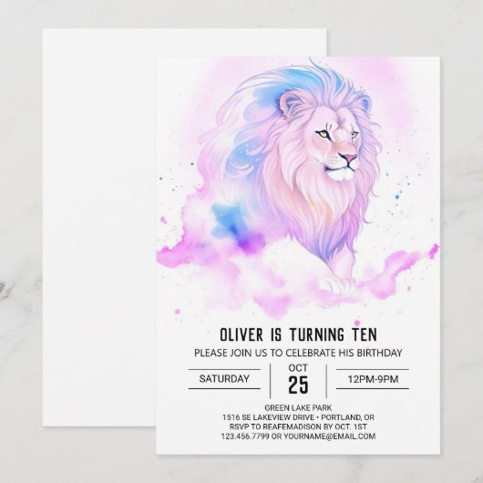 Moderne Boheemse Leeuw Verjaardag Kaart (Voorkant / Achterkant)