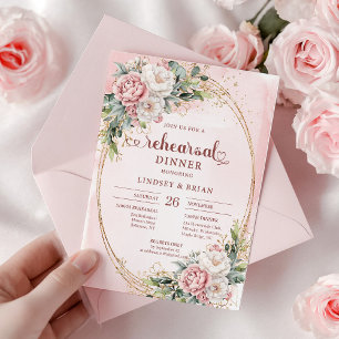 Moderne Boheemse Licht Roze Bloemen Proefkaart Kaart