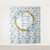 Moderne Boheemse Lichtblauwe Gouden Huwelijks Tapi Wandkleed (Voorkant)