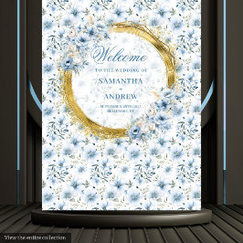 Moderne Boheemse Lichtblauwe Gouden Huwelijks Tapi Wandkleed