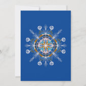 Moderne Boheemse Mandala Blauwe Mosterd Bruidsdouc Kaart (Achterkant)