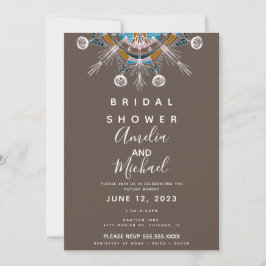 Moderne Boheemse Mandala Bruine Bruiloftfeest Kaart