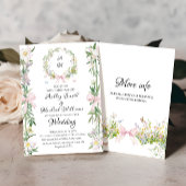 Moderne Boheemse Monogram Waterverf Bloemen Huweli Kaart