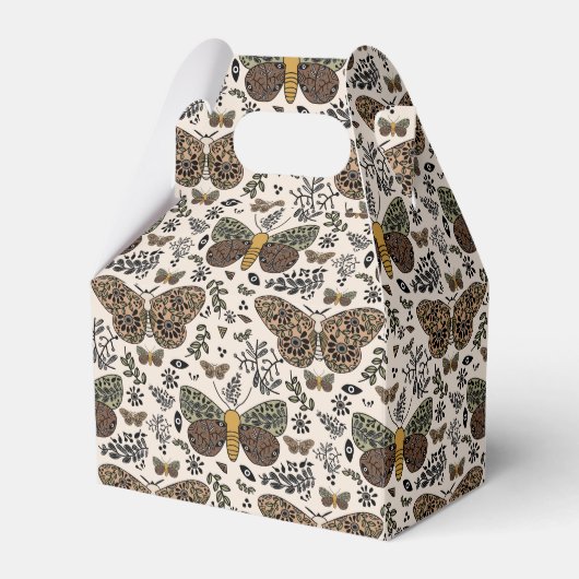 Moderne Boheemse Moth Wildflowers Abstract patroon Bedankdoosjes (Voorkant Zijde)