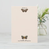 Moderne Boheemse Moth Wildflowers Abstract patroon Bedankkaart (Staand voorkant)