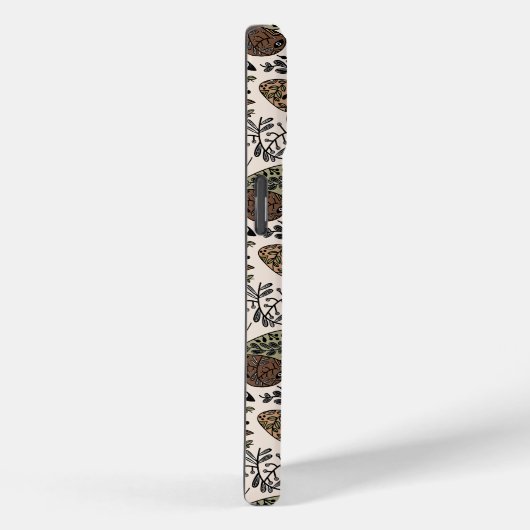 Moderne Boheemse Moth Wildflowers Abstract patroon Case-Mate iPhone Case (Achterkant / Rechts)