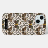Moderne Boheemse Moth Wildflowers Abstract patroon Case-Mate iPhone Case (Achterkant (horizontaal))