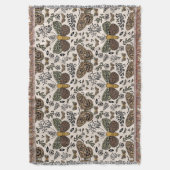 Moderne Boheemse Moth Wildflowers Abstract patroon Deken (Voorkant Verticaal)