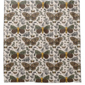 Moderne Boheemse Moth Wildflowers Abstract patroon Douchegordijn (Voorkant)