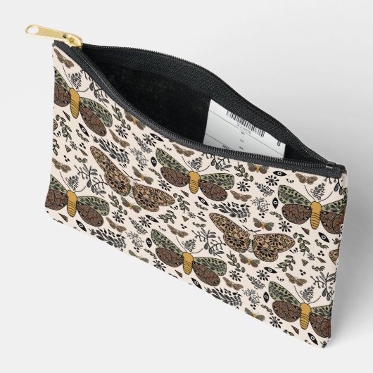 Moderne Boheemse Moth Wildflowers Abstract patroon Etui (Open)