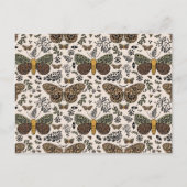 Moderne Boheemse Moth Wildflowers Abstract patroon Feestdagenkaart (Voorkant)