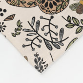 Moderne Boheemse Moth Wildflowers Abstract patroon Fleece Deken (Hoek)