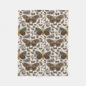 Moderne Boheemse Moth Wildflowers Abstract patroon Fleece Deken (Voorkant)