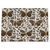 Moderne Boheemse Moth Wildflowers Abstract patroon Groot Cadeauzakje (Voorkant)