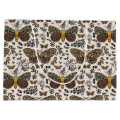 Moderne Boheemse Moth Wildflowers Abstract patroon Groot Cadeauzakje (Achterkant)