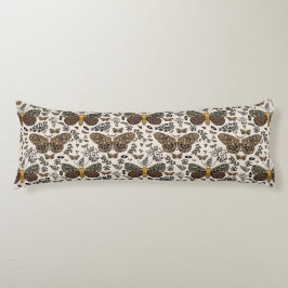 Moderne Boheemse Moth Wildflowers Abstract patroon Lichaamskussen