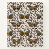 Moderne Boheemse Moth Wildflowers Abstract patroon Notitieboek (Achterkant)