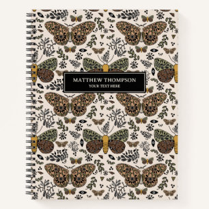 Moderne Boheemse Moth Wildflowers Abstract patroon Notitieboek