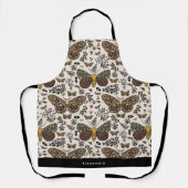 Moderne Boheemse Moth Wildflowers Abstract patroon Schort (Voorkant)