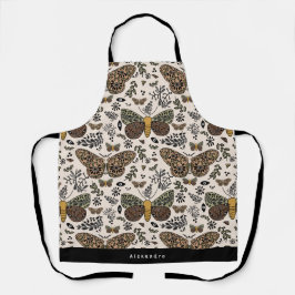 Moderne Boheemse Moth Wildflowers Abstract patroon Schort