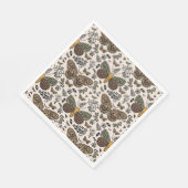 Moderne Boheemse Moth Wildflowers Abstract patroon Servet (Hoek)