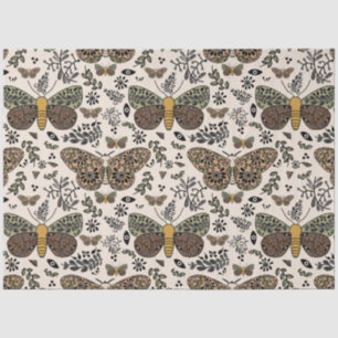 Moderne Boheemse Moth Wildflowers Abstract patroon Tissuepapier