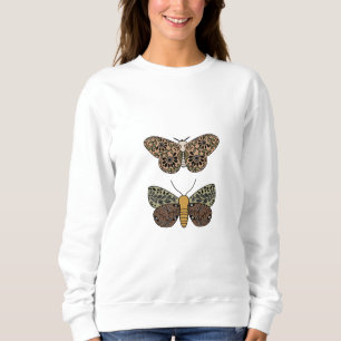 Moderne Boheemse Moth Wildflowers Abstract patroon Trui