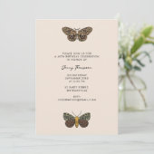 Moderne Boheemse Moth Wildflowers Abstracte verjaa Kaart (Staand voorkant)