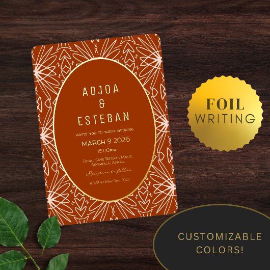 Moderne Boheemse Oerwoud Tribe Print Folie Uitnodiging