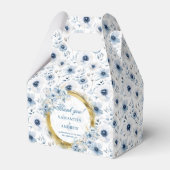 Moderne Boheemse Pastel Blauw Goud bruiloft Dank u Bedankdoosjes (Voorkant Zijde)