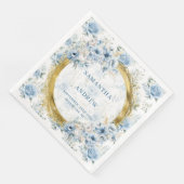 Moderne Boheemse Pastel Blauw Goud Glitter Huwelij Servet (Hoek)